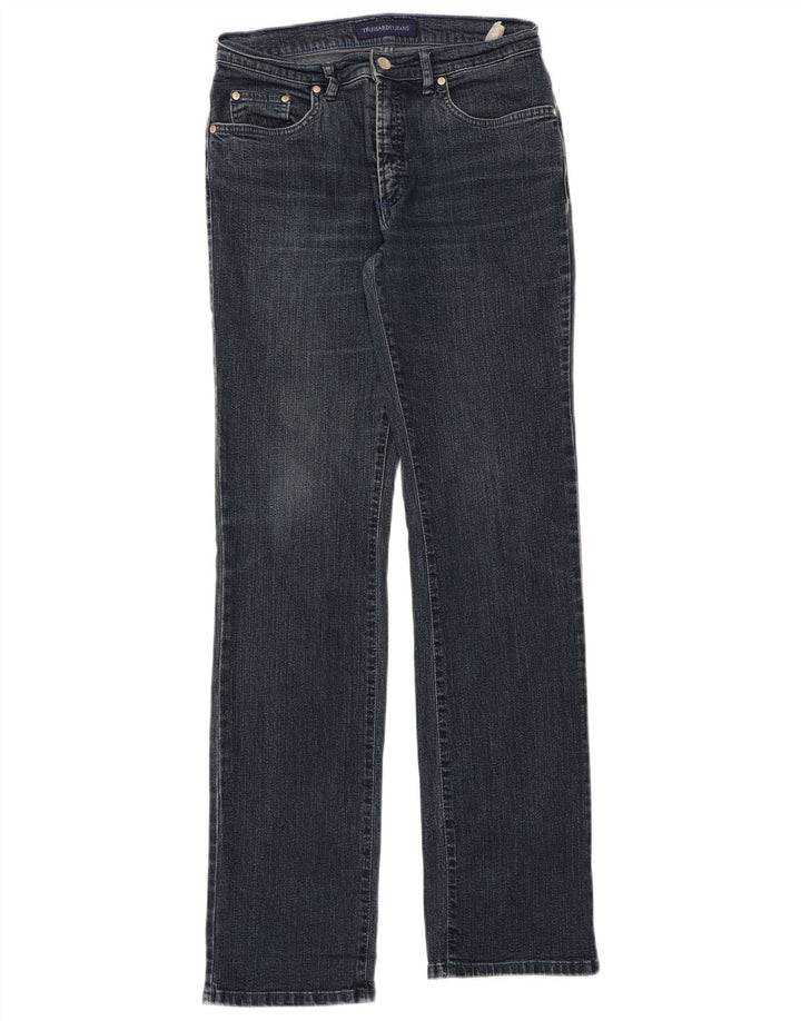 Trussardi Damen Straight Jeans W28 L35 Marineblaue Baumwolle