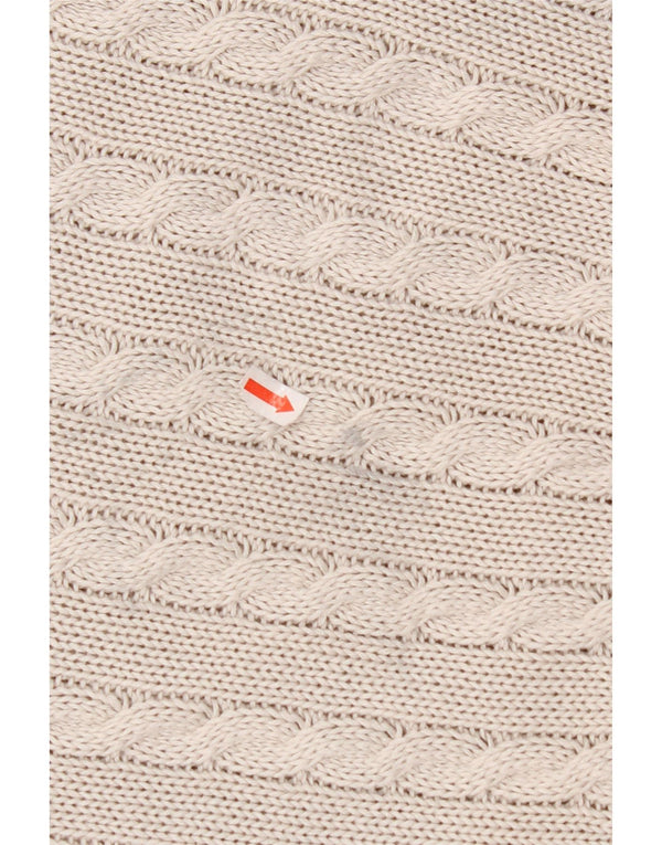 VINTAGE Damen-Pullover mit Rundhalsausschnitt, UK 14, mittelgraue Fair-Isle-Baumwolle