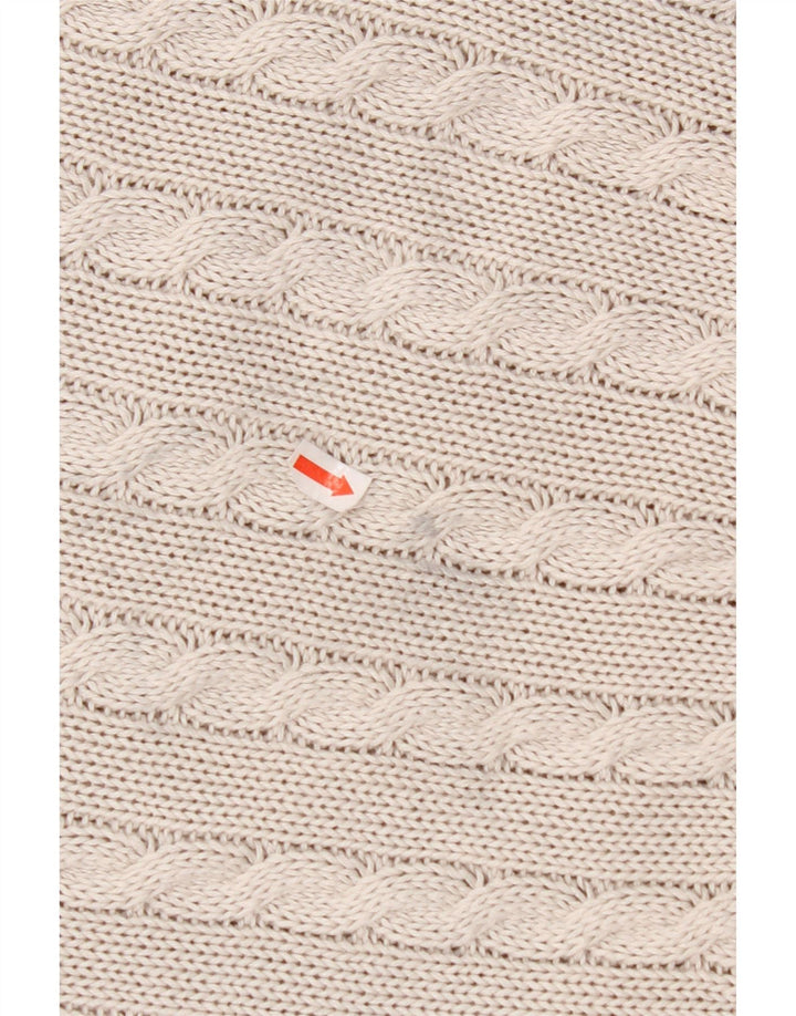 VINTAGE Damen-Pullover mit Rundhalsausschnitt, UK 14, mittelgraue Fair-Isle-Baumwolle