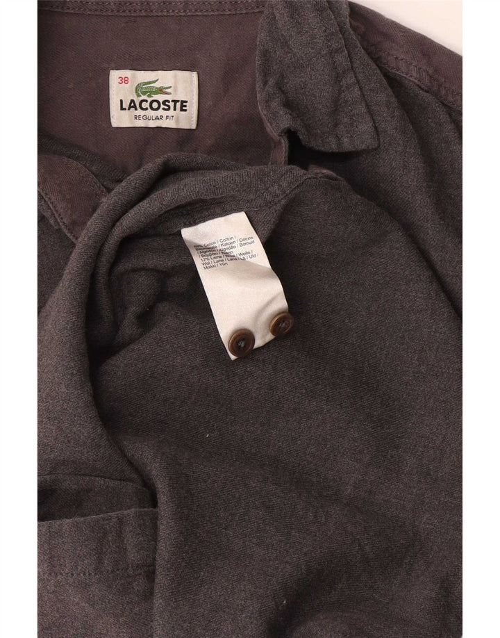 Lacoste Herrenhemd, Größe 38, kleine graue Baumwolle