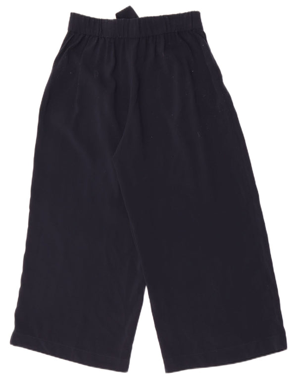 Zara Damen-Caprihose mit weitem Bein und hoher Taille, Größe S, W26, L22, Marineblau