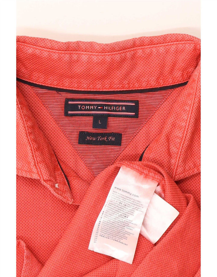 Tommy Hilfiger Herren-Hemd, groß, aus roter Baumwolle