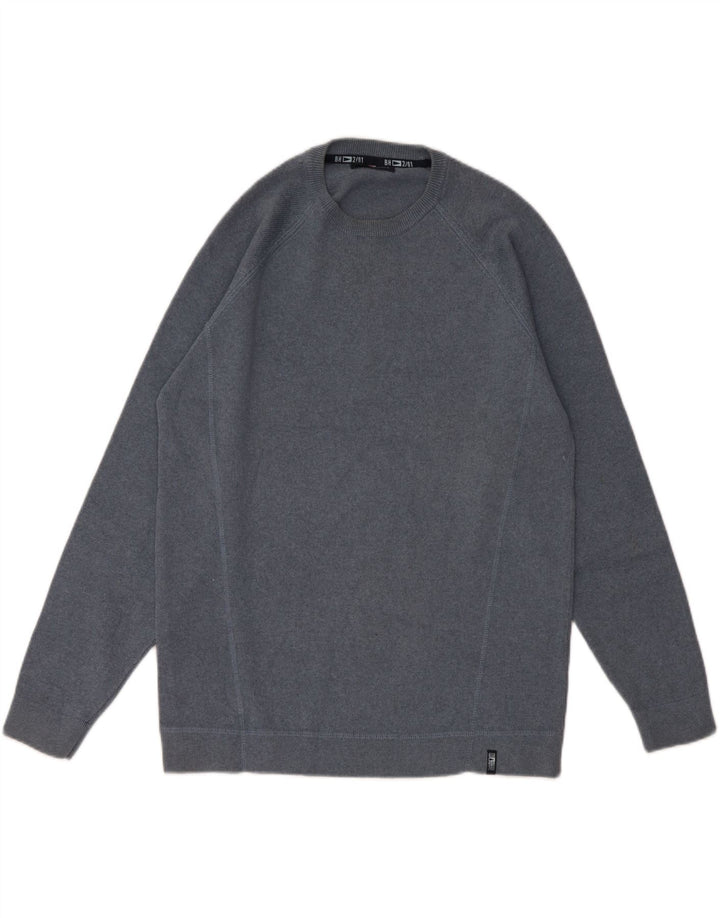 Marks & Spencer Herren Blauer Harbor-Pullover mit Rundhalsausschnitt Mittelblau