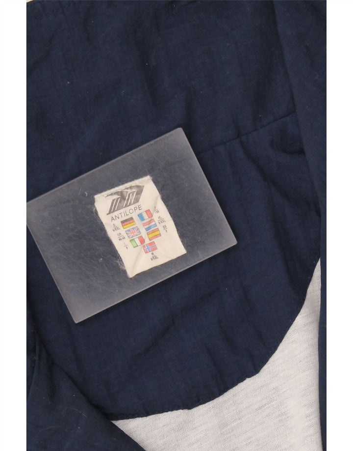 VINTAGE Herren-Trainingsanzug-Oberjacke UK 46/48 XL Marineblaues Colourblock-Nylon