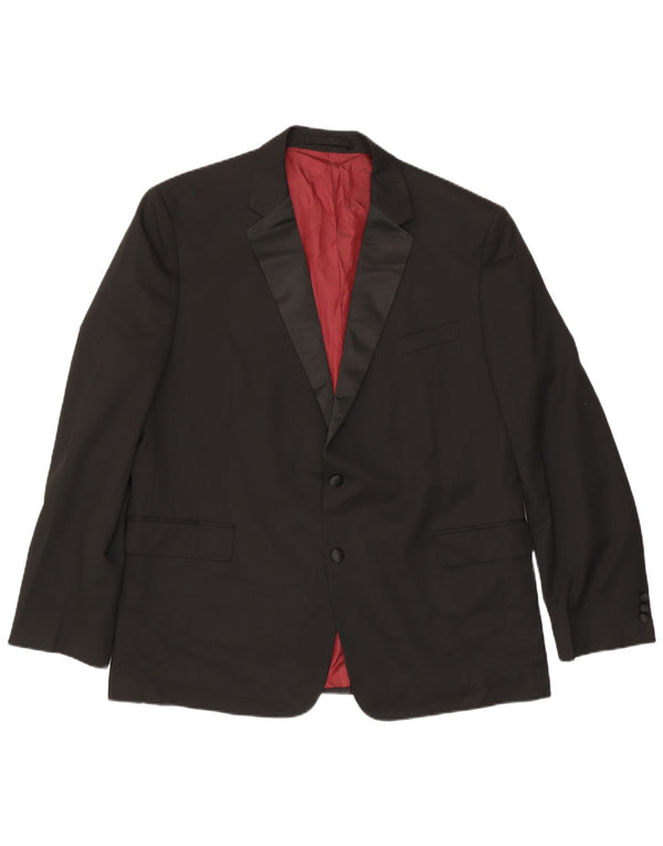 MARKS & SPENCER Herren-Blazer, lang, reguläre Passform, Größe 58, 4XL, Schwarz
