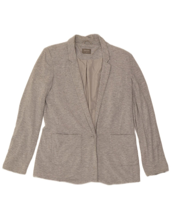 Oasis Damen-Blazer mit 1 Knopf, Gr. 10, Größe S, grau meliert, Viskose