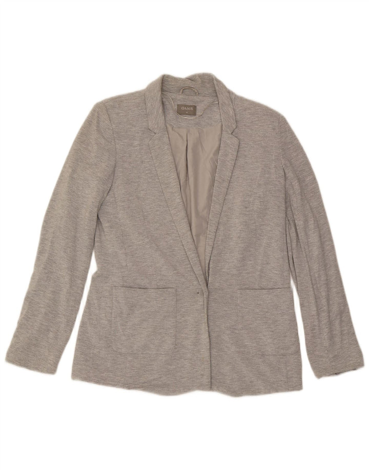 Oasis Damen-Blazer mit 1 Knopf, Gr. 10, Größe S, grau meliert, Viskose