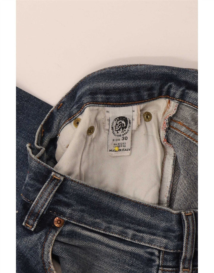 Diesel Herren Straight Jeans W30 L29 Blaue Baumwolle