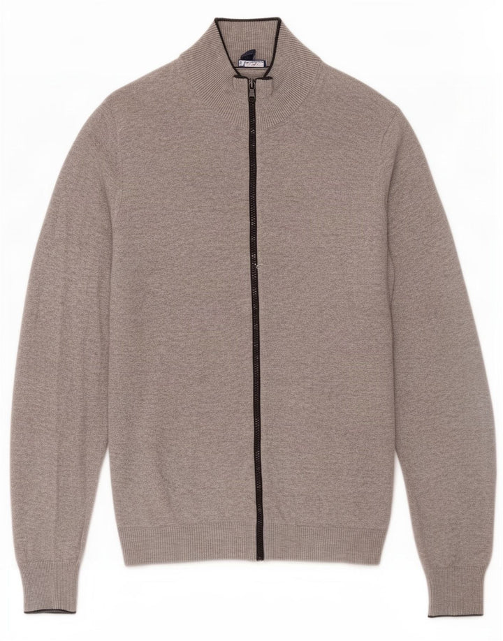 Gap Herren-Strickjacke aus mittelgrauer Baumwolle