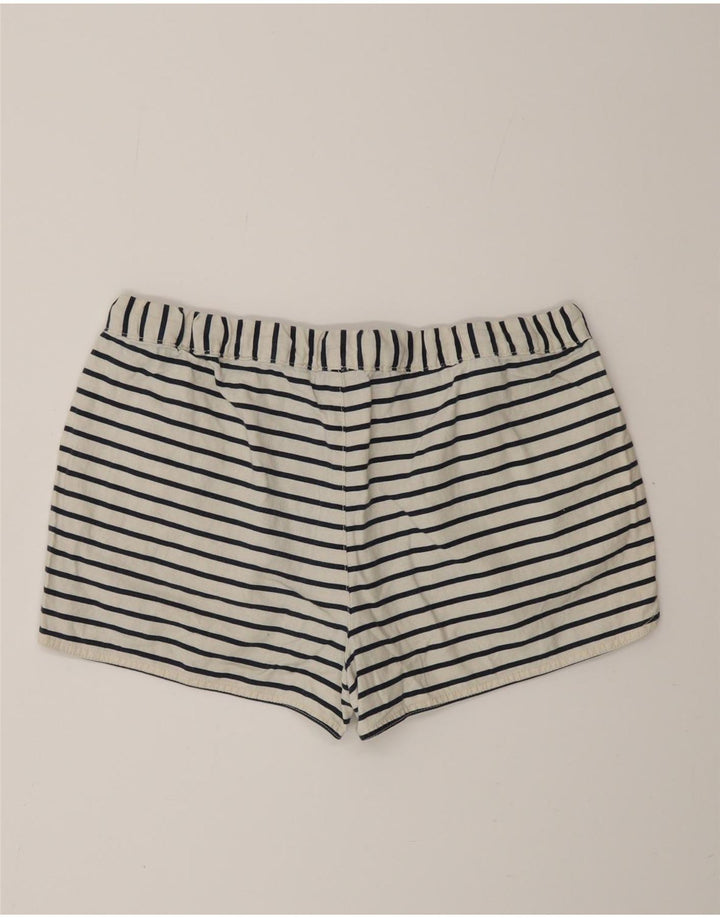 J. CREW Damen Hot Pants Medium W30 Off White Gestreiftes Leinen