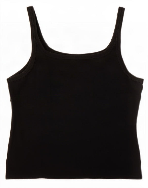 Byblos Damen Crop Cami Top UK 16 Large Schwarze Baumwolle
