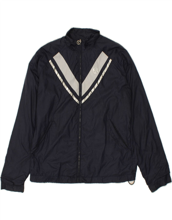 SERGIO TACCHINI Womens Tracksuit Top Jacket IT 48 XL Navy Blue Polyester Vintage Sergio Tacchini and Second-Hand Sergio Tacchini from Messina Hembry 