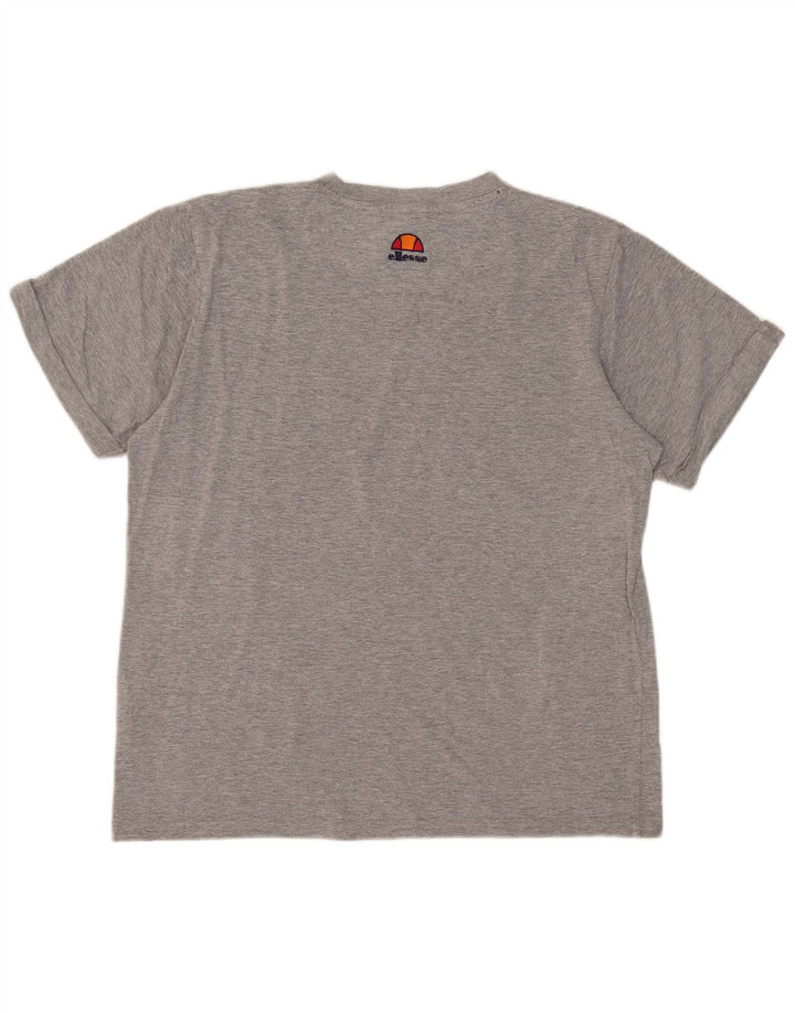 Ellesse Damen Übergroßes Grafik-T-Shirt-Oberteil UK 10 Small Grau