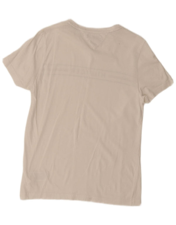 Tommy Hilfiger Herren-T-Shirt mit Grafik, mittelweiße Baumwolle