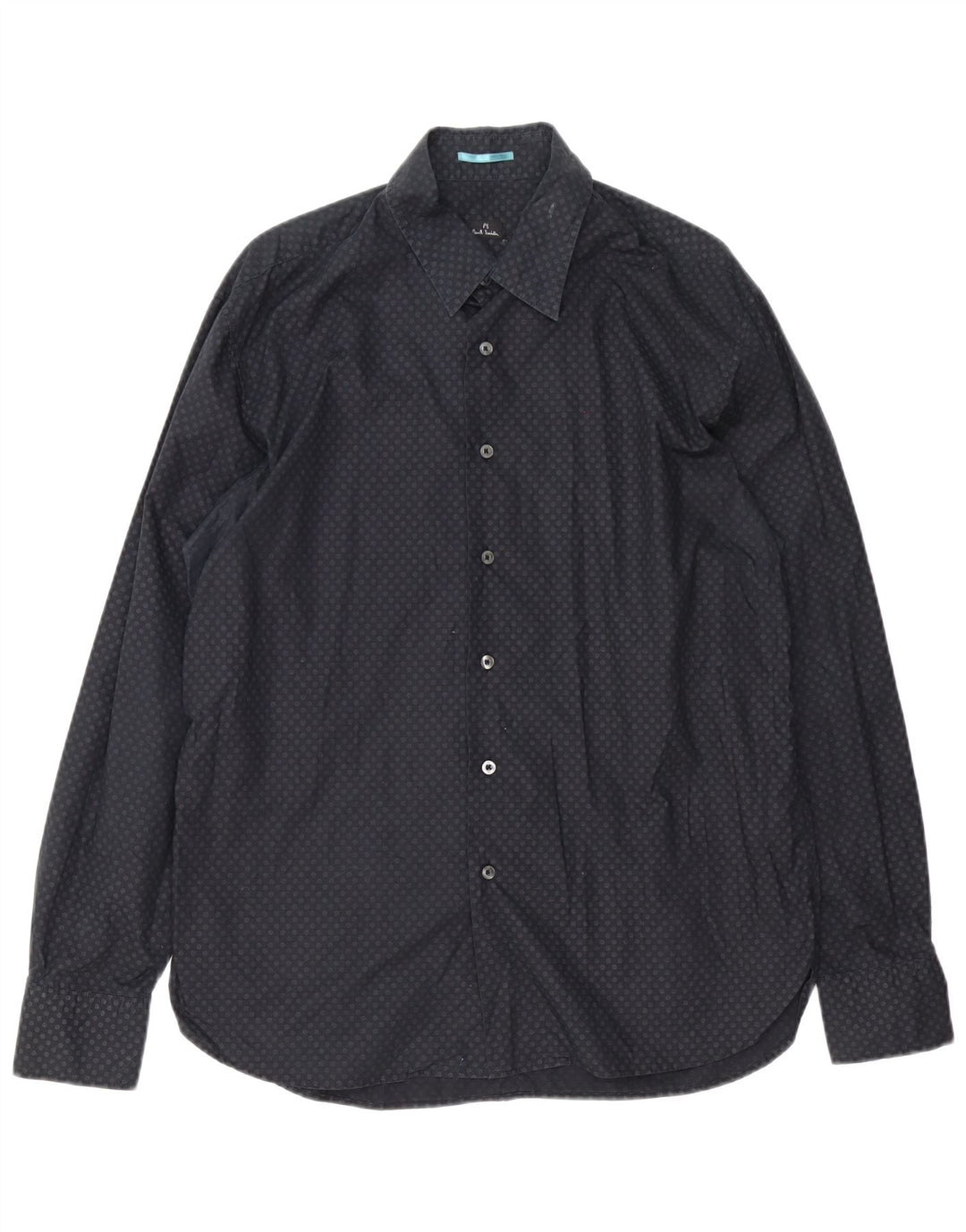 Paul Smith Herren-Hemd mit klassischer Passform XL, schwarz gefleckte Baumwolle
