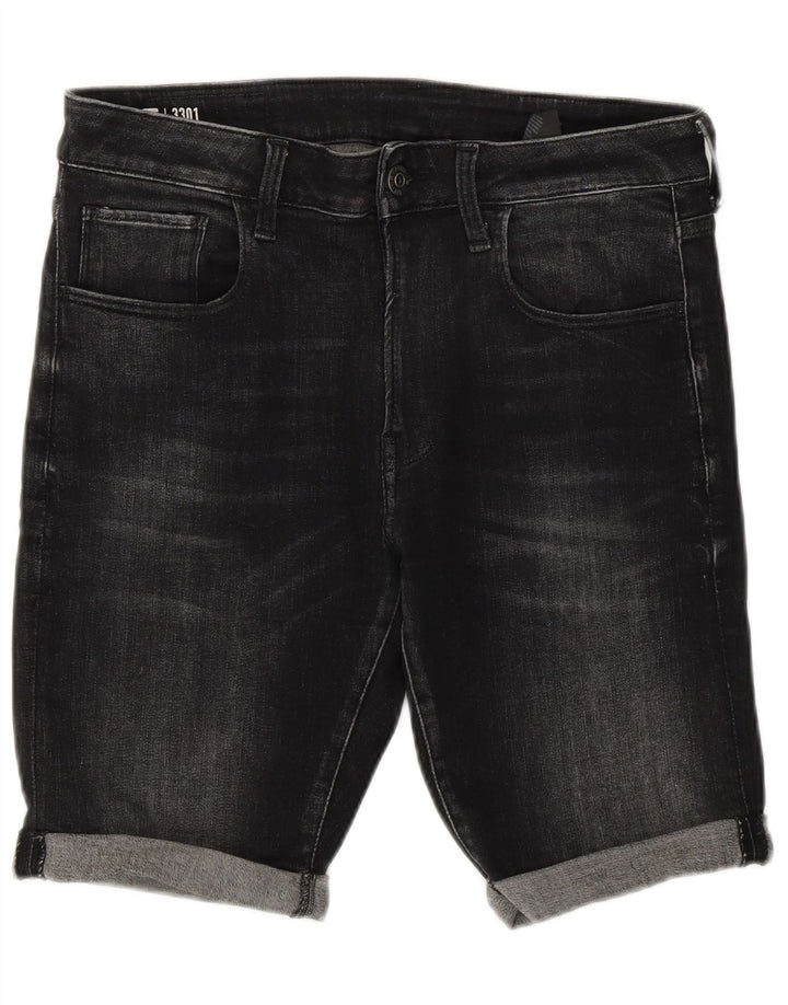 G-Star Herren Jeansshorts W31 Mittelschwarze Baumwolle
