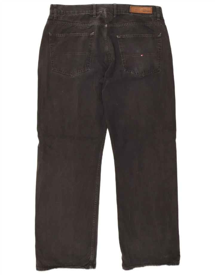 Tommy Hilfiger Herren Straight Jeans W38 L32 Schwarze Baumwolle