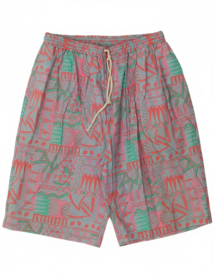 Vintage Herren Chino Shorts Groß W34 Mehrfarbige geometrische Baumwolle