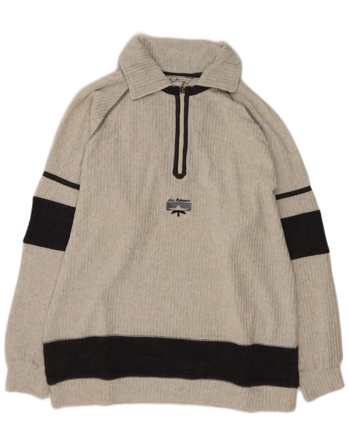 Lotto Herren-Pullover mit Polokragen, groß, graue Blockfarben-Baumwolle