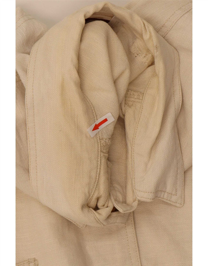 Smith & Brooks Damen Übergroße Utility-Jacke UK 12 Medium Beige Ramie