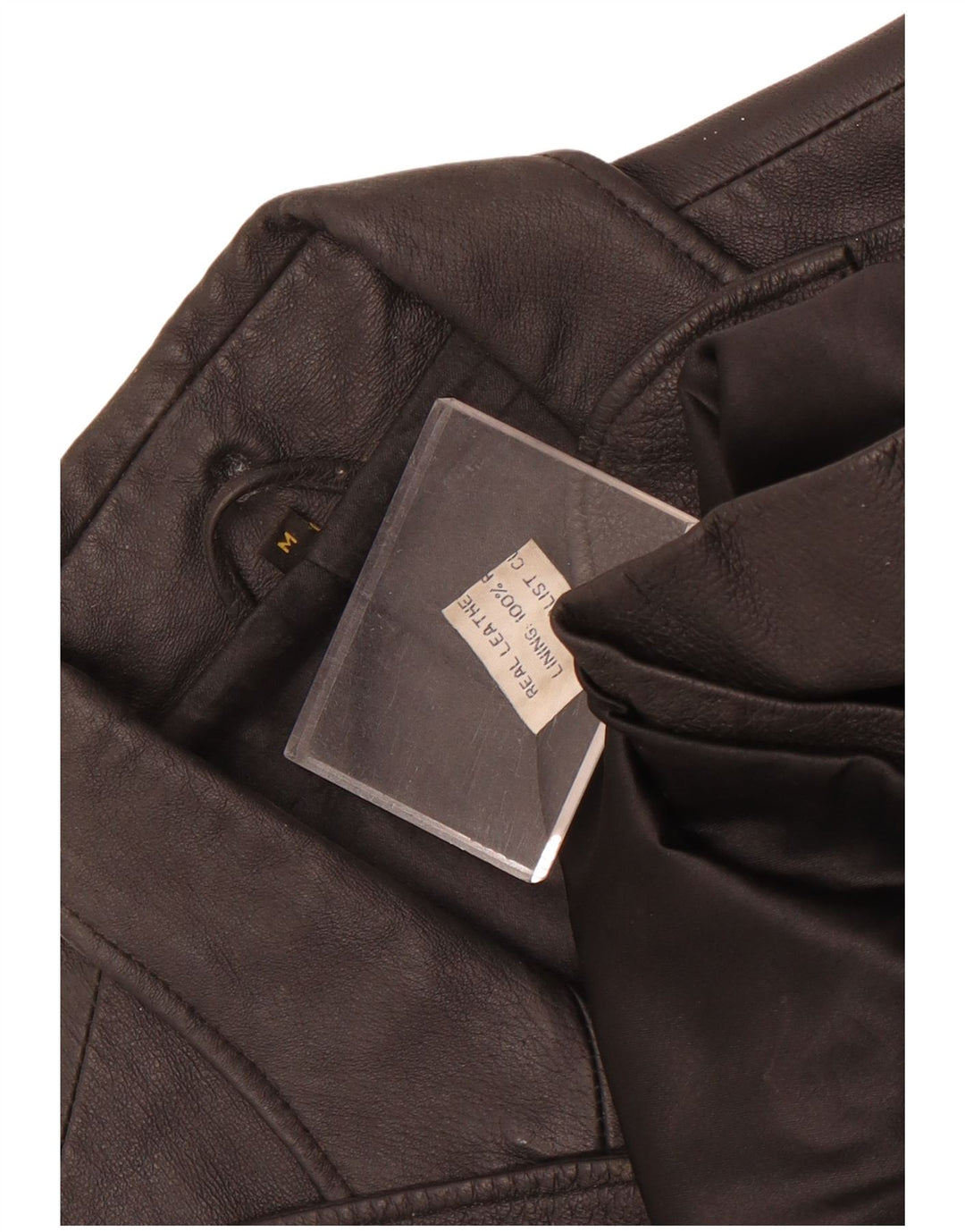 Vintage Herren 3-Knopf-Lederblazer UK 38 Mittelschwarzes Leder