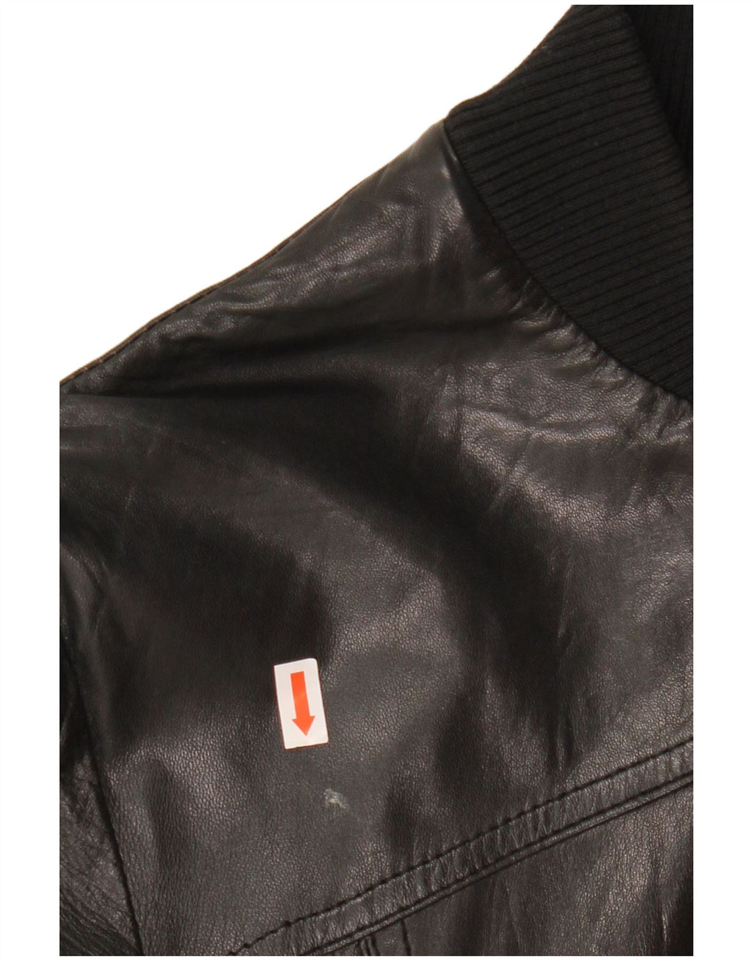 CINTI Damen Crop Bomber Lederjacke IT 46 Großes schwarzes Leder