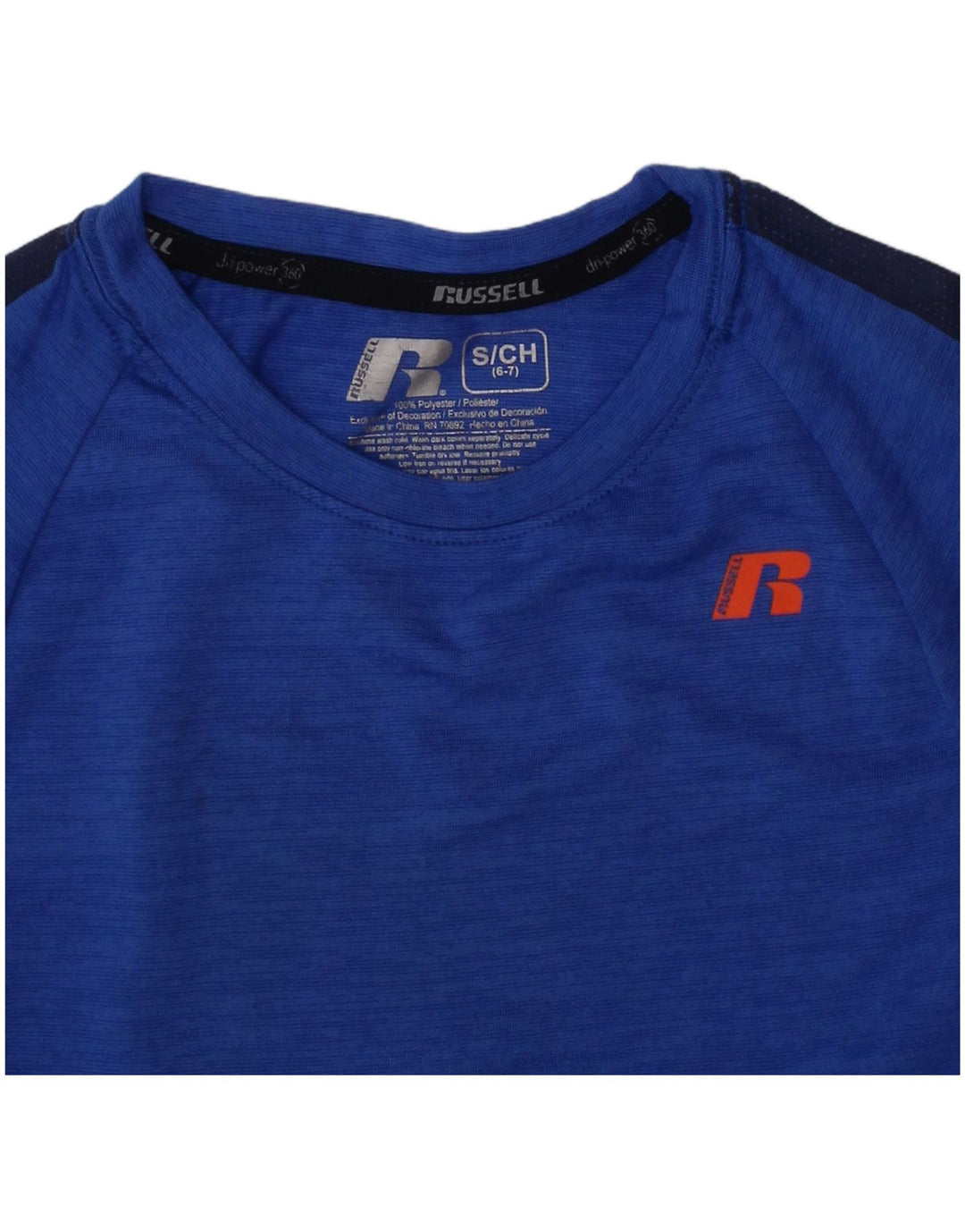 Russell Athletic Dri-Power T-Shirt für Jungen, 6–7 Jahre, Größe S, Blau