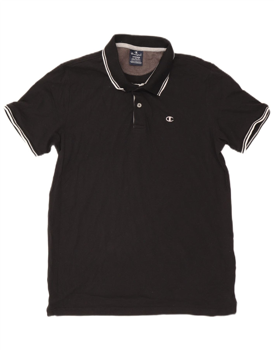 Champion Herren-Poloshirt, mittelgroß, schwarze Baumwolle