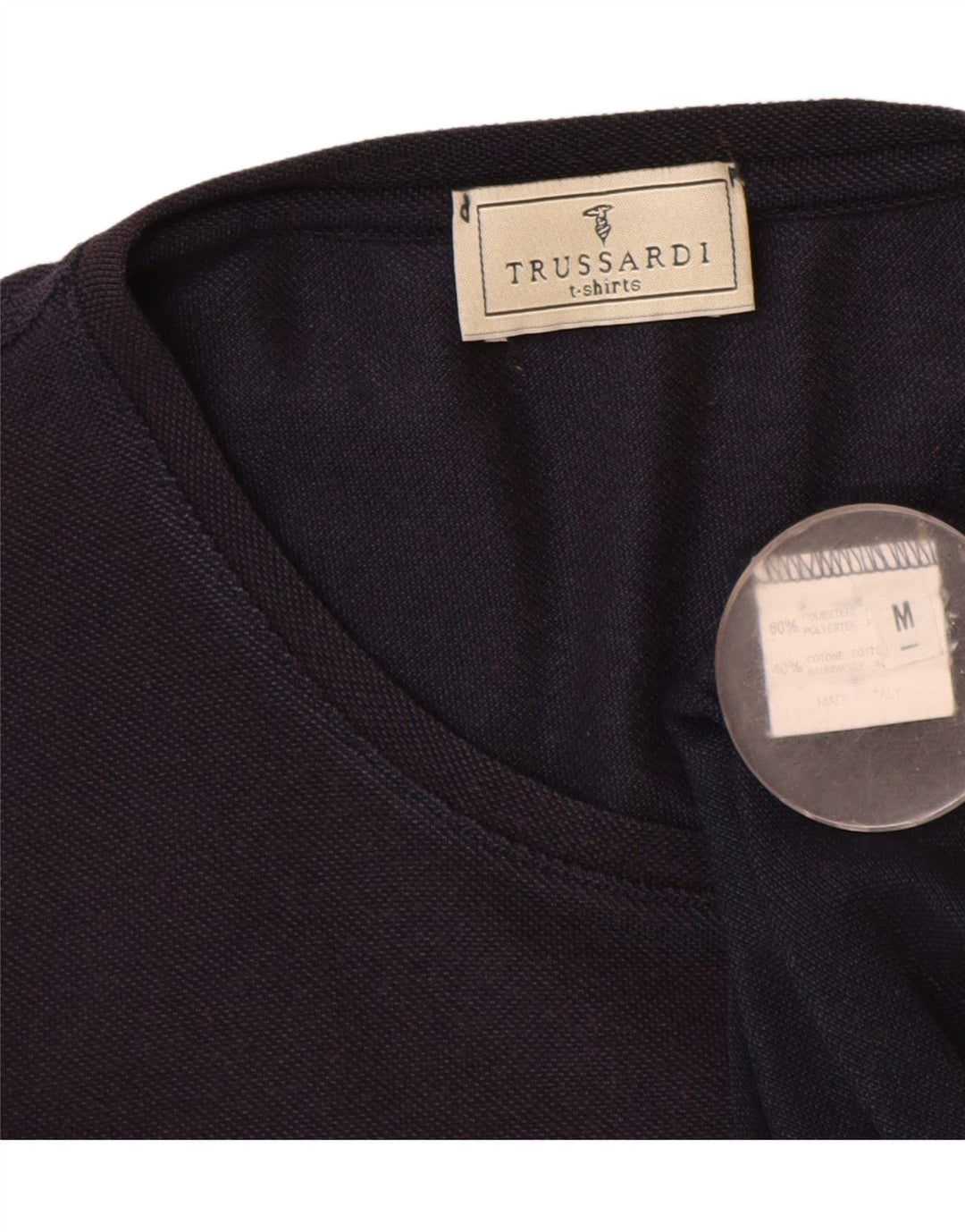 Trussardi Damen T-Shirt Top UK 14 Medium Marineblau Polyester