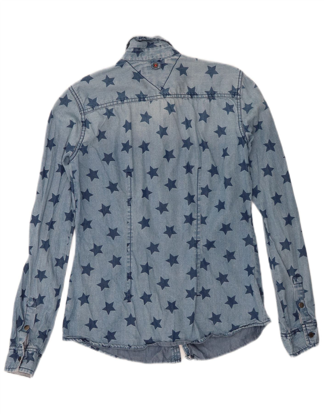 Tommy Hilfiger Damen-Jeanshemd mit abstraktem Muster, UK 6, XS, Blau