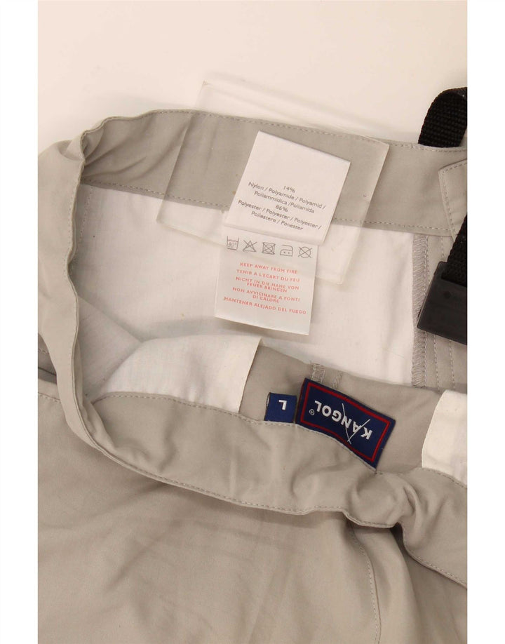 Kangol Gerade Herren-Cargohose, Größe L, W34, L30, Grau, Polyamid