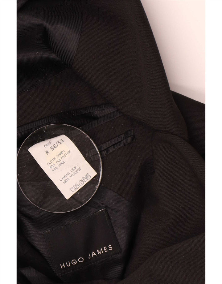 Hugo James Herren-Blazer mit 3 Knöpfen, reguläre Passform, EU 56, 3XL, Schwarz