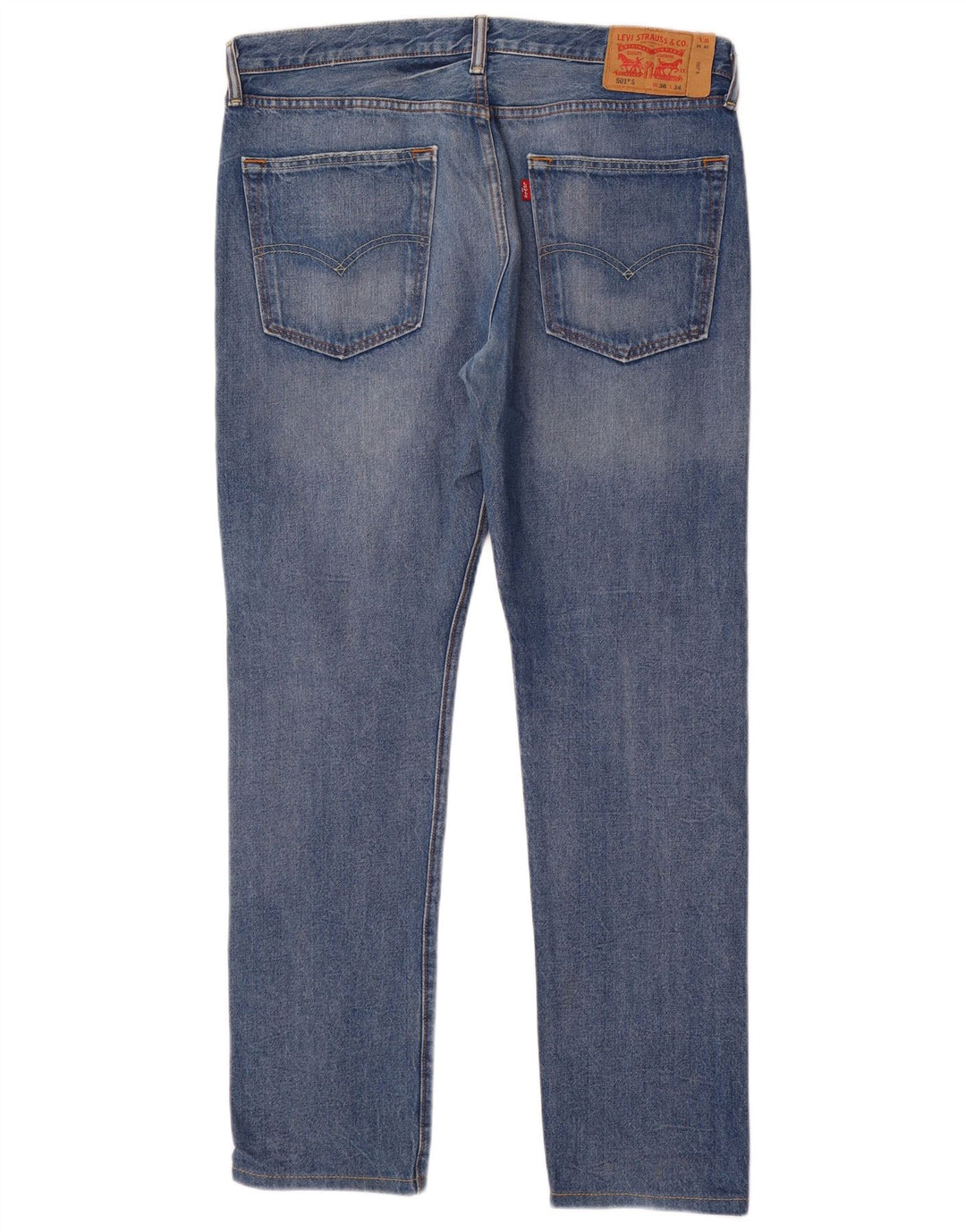 Levi's Herren 501 Straight Jeans W36 L34 Blaue Baumwolle