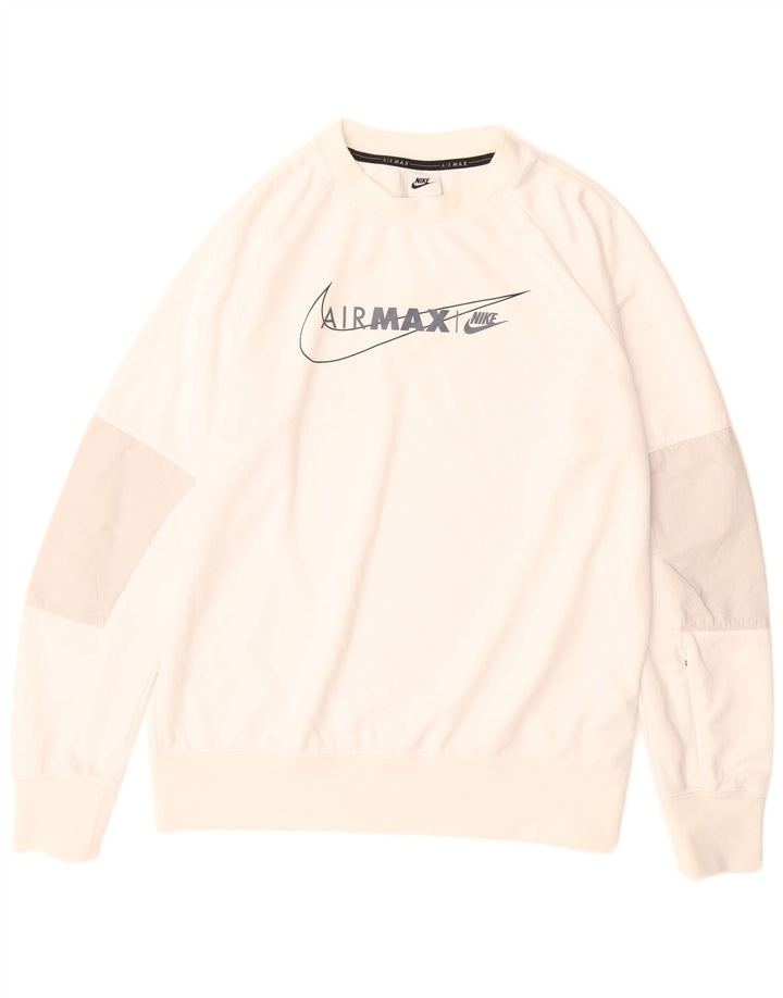 NIKE Herren Air Max Graphic Sweatshirt Pullover Mittelweißes Polyester