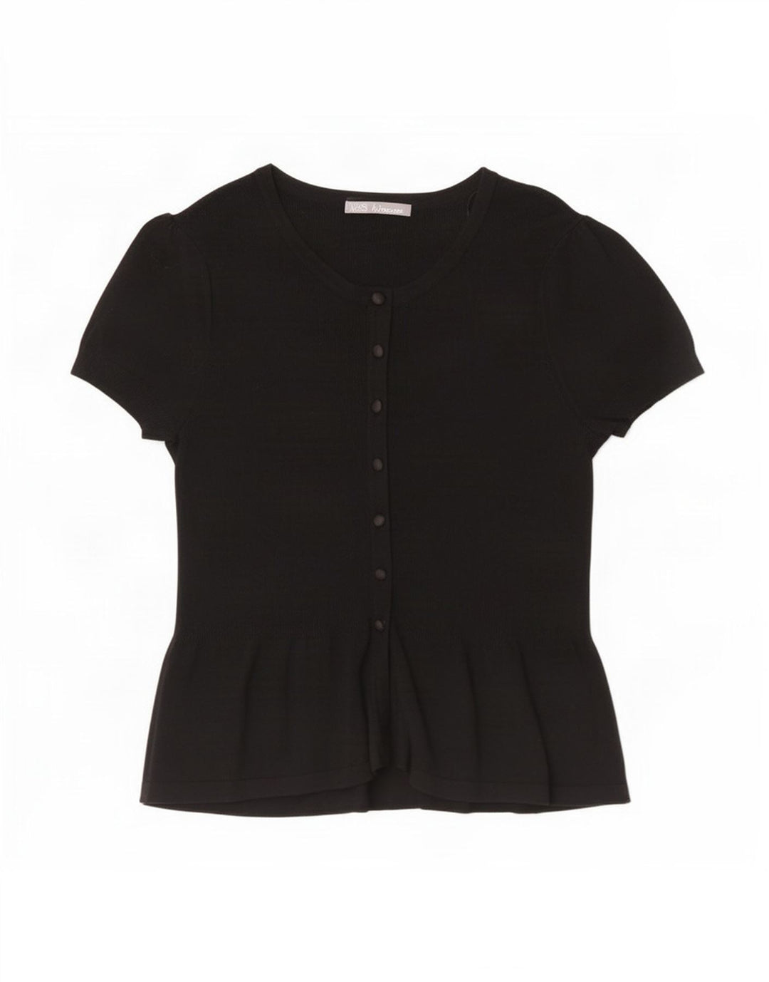Marks & Spencer Damen-Cardigan-Oberteil mit kurzen Ärmeln, Gr. 8, Schwarz