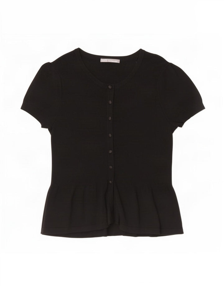 Marks & Spencer Damen-Cardigan-Oberteil mit kurzen Ärmeln, Gr. 8, Schwarz