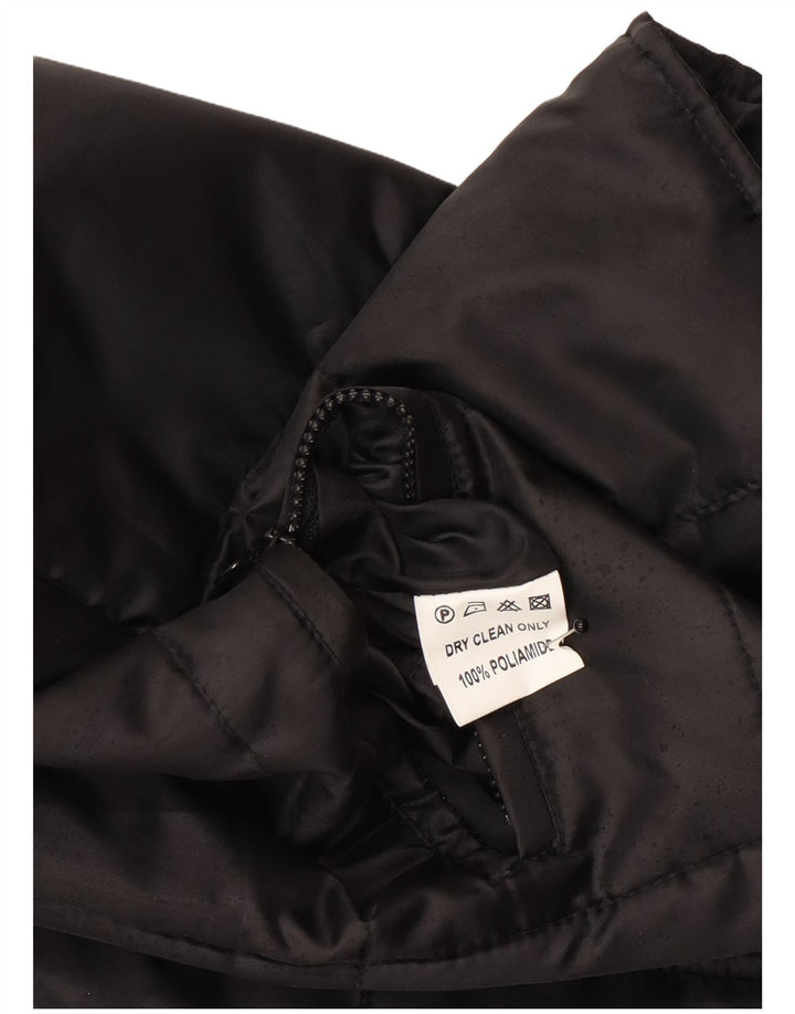 Vintage Damen Wattierte Weste IT 52 XL Schwarz Polyester