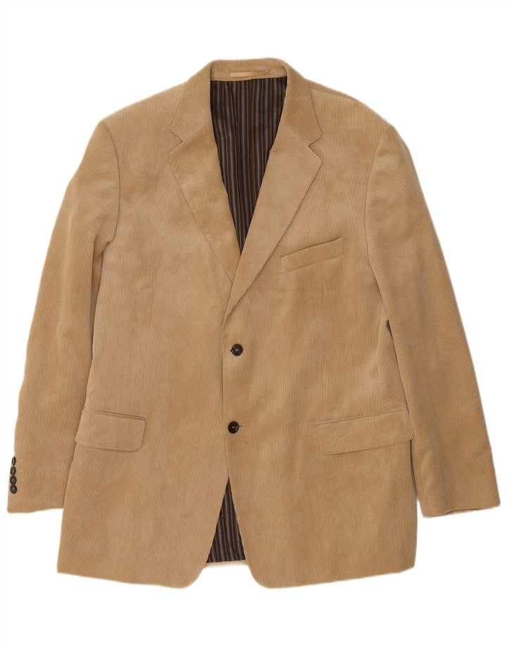 DOUGLAS Herren Cord 2-Knopf-Blazerjacke IT 46 3XL Beige Polyester