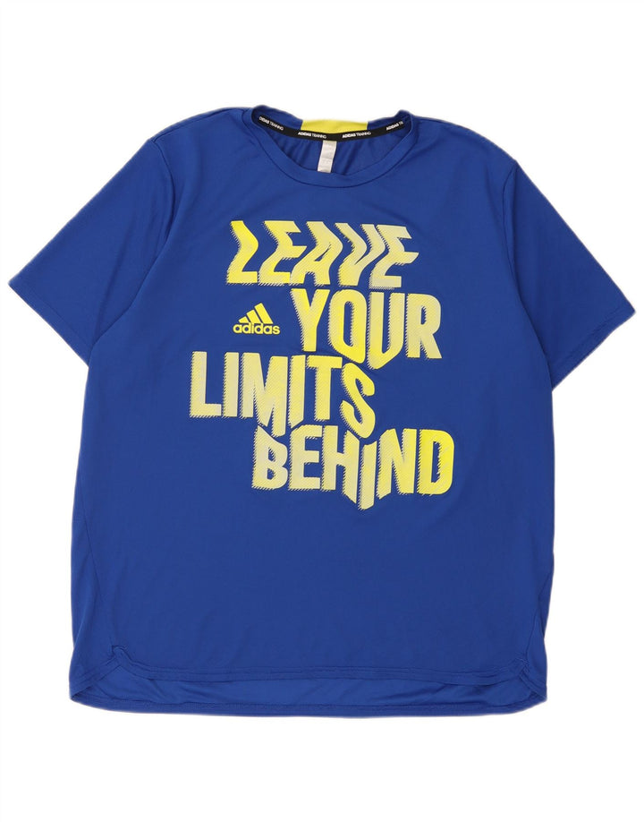 Adidas Herren Aeroready Graphic T-Shirt Top Large Blau Polyester