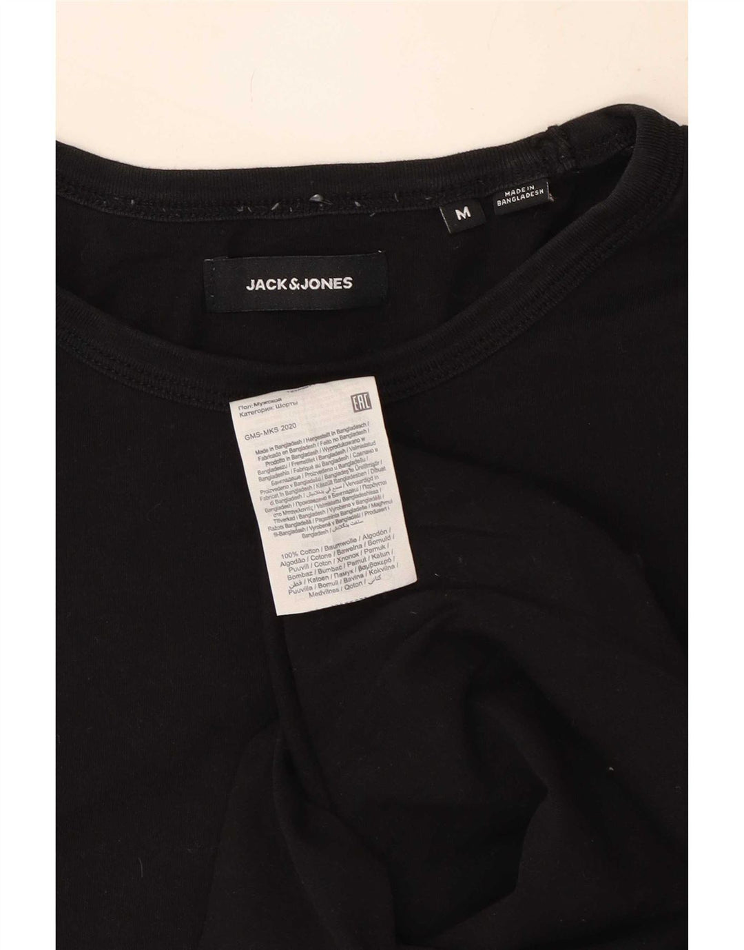 Jack & Jones Herren-T-Shirt mit Grafik, mittelschwarze Baumwolle
