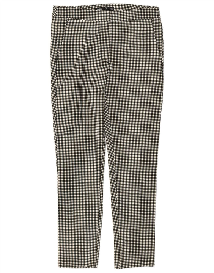 Zara Skinny Chino-Hose für Damen, Größe M, W28, L26, Schwarz, Gingham