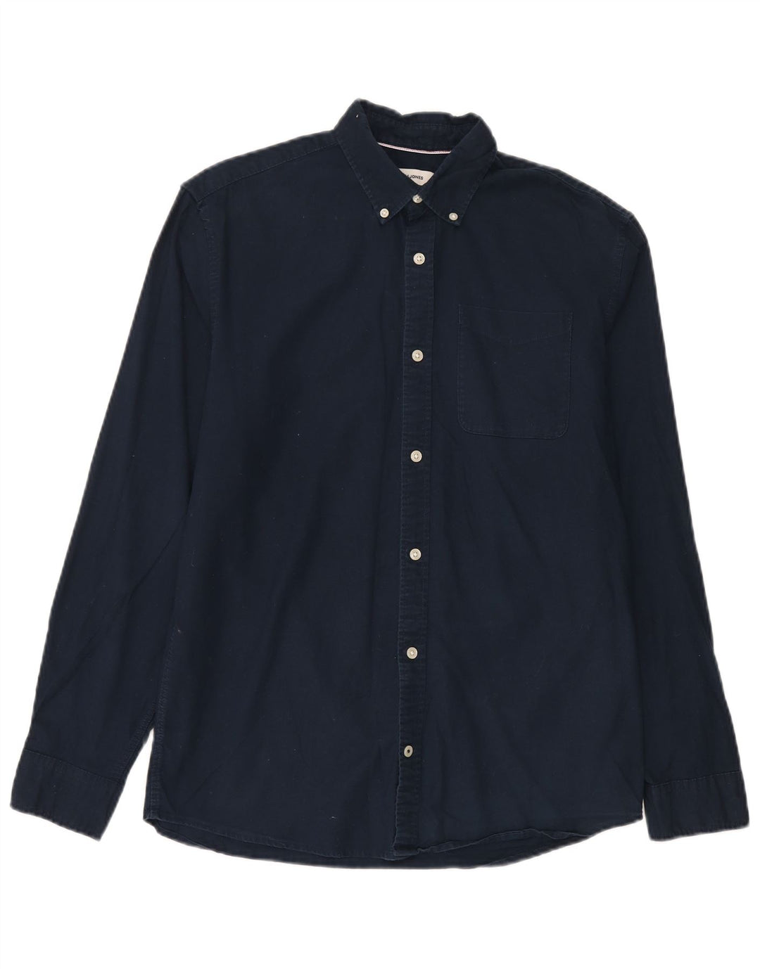 Jack & Jones Herrenhemd aus mittelblauer Baumwolle in Marineblau