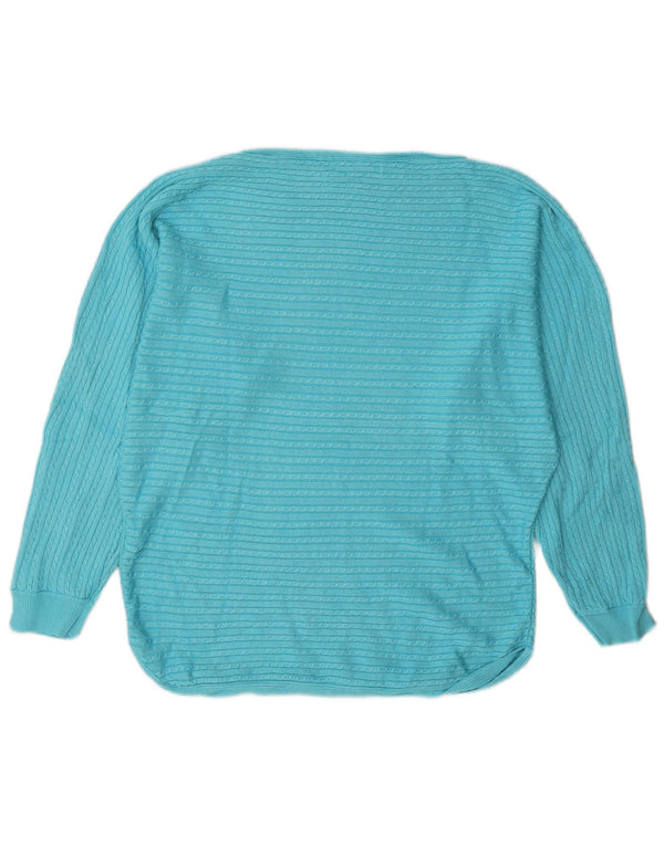 Ralph Lauren Damen-Pullover mit U-Boot-Ausschnitt, Gr. 18, XL, türkisfarbene Viskose