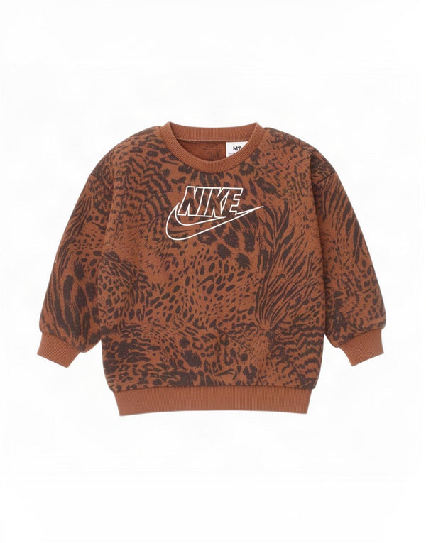 Nike Baby-Mädchen-Sweatshirt mit Grafik, 18–24 Monate, brauner Tierdruck