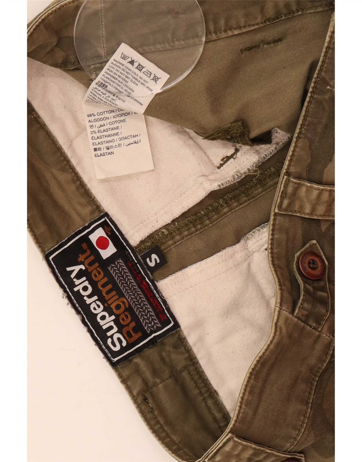 Superdry Damen Cargo-Shorts, Größe S, Größe 30, grün, Camouflage-Baumwolle