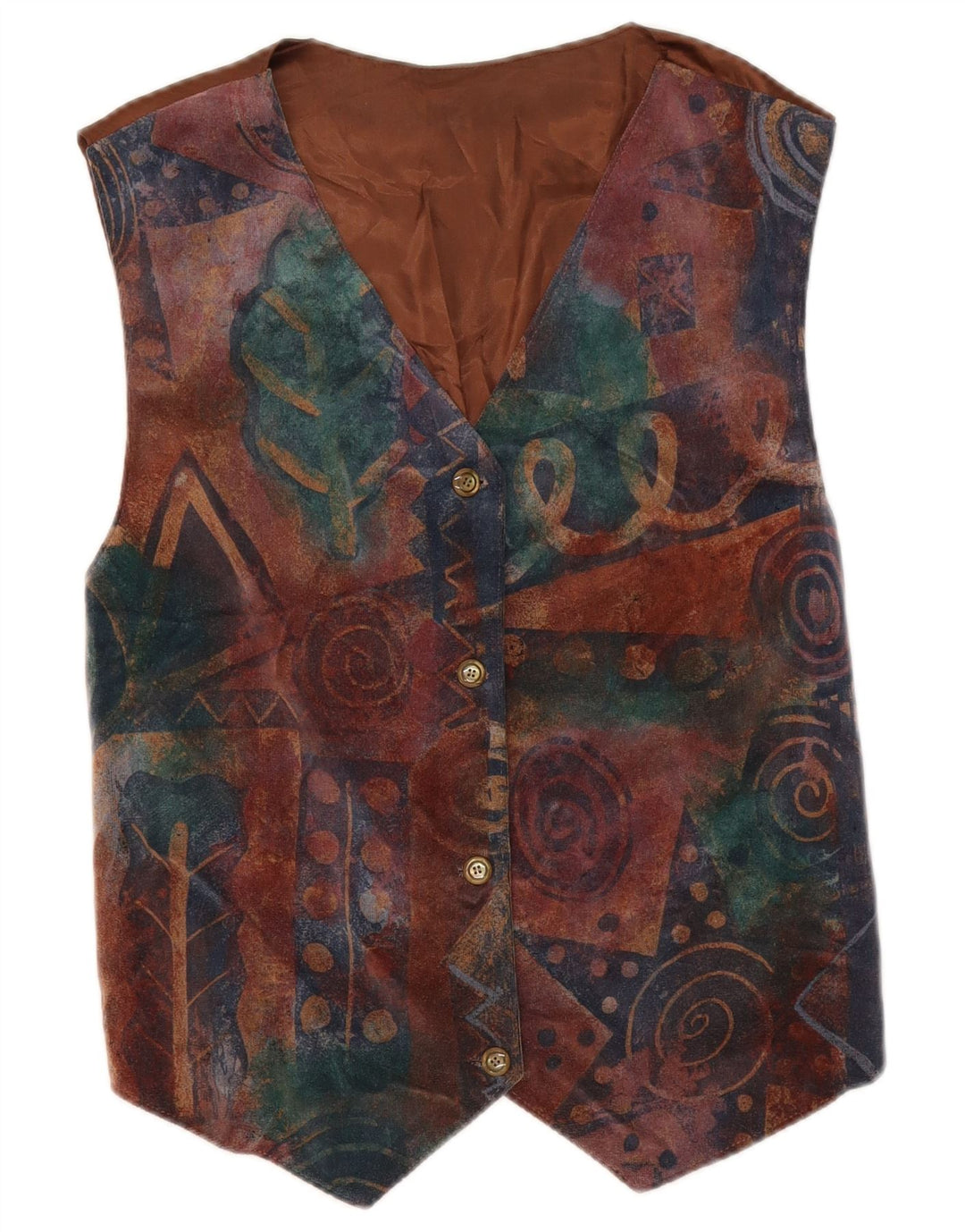 Vintage Damen Weste UK 14 Mittelbraun