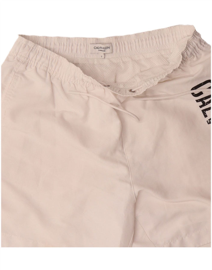 Calvin Klein Herren Badeshorts mit Grafik, Größe S, Weiß, Polyester