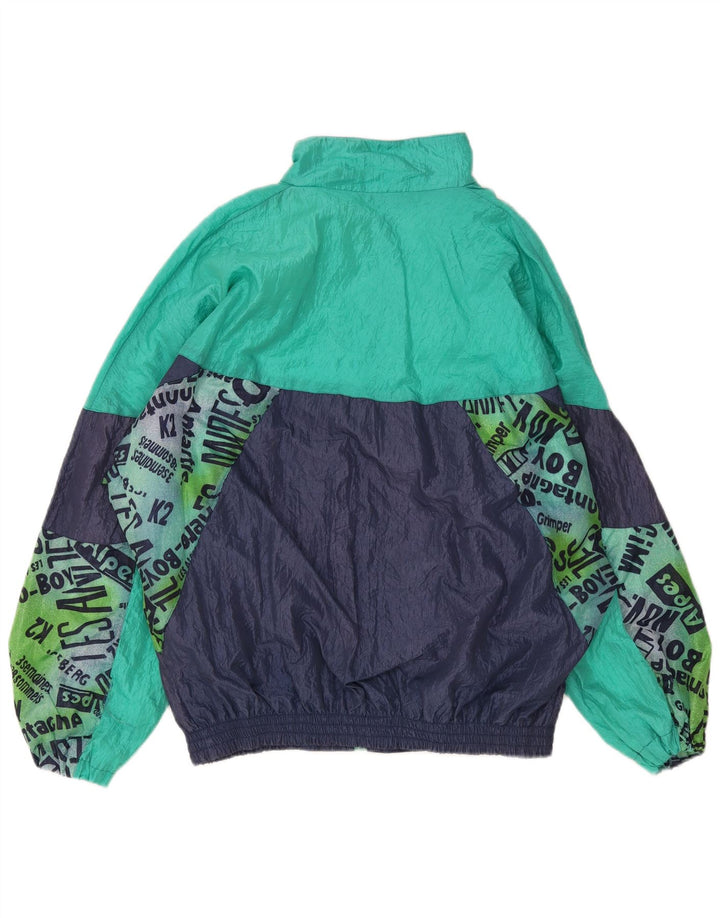 Vintage Herren-Trainingsanzug in Übergröße, Jacke XL, Marineblau, Farbblock