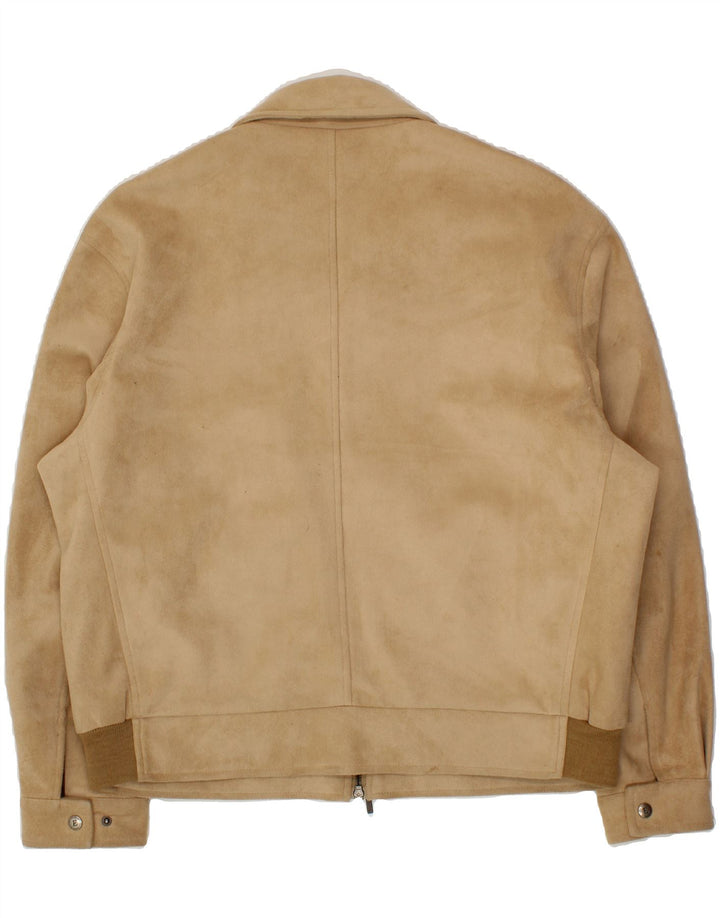 VINTAGE Womens Bomber Jacket UK 20 2XL Beige Vintage Vintage and Second-Hand Vintage from Messina Hembry 