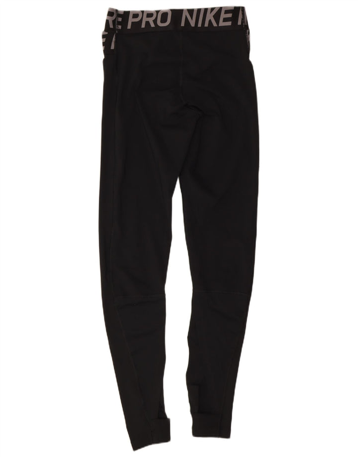 Nike Damen Dri Fit Graphic Leggings UK 8 Small Schwarz Polyester